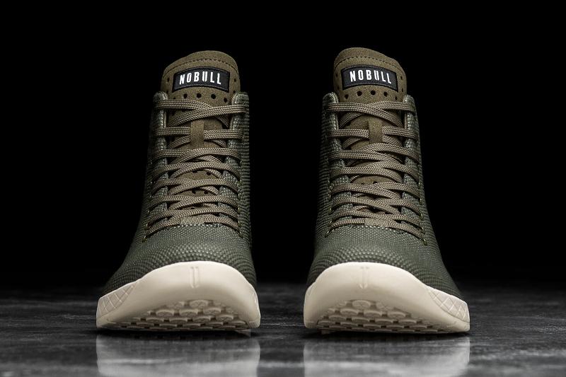 Olive Nobull High-Top Army Ivory Women's Trainers | CA D2039F